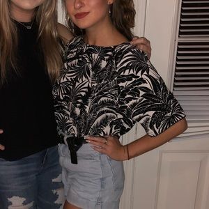 Topshop Tropical Print Top